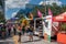 Colorful stands in Come Out With Pride Orlando parade at Lake Eola Park area 149