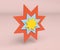 colorful star badge icon 3d illustration, minimal 3d render illustration on Greenish Cyan background