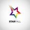 Colorful Star Fall Logo Design Symbol