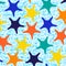 Colorful starfish pattern with stripes.