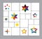 Colorful stars vector icons collection set.