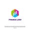 Colorful Stats Financial Advisors with hexagon Logo Design Concept. Finance logo Template Vector Icon