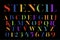 Colorful stencil alphabet