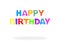 Colorful stencil text with shadow: Happy Birthday
