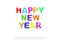 Colorful stencil text with shadow: Happy New Year