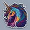 Colorful sticker unicorn design AI GENERATED