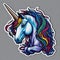 Colorful sticker unicorn design AI GENERATED