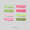 Colorful stickers. Vector. Set of pink and green post note sticky.