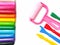 Colorful sticks plasticine clay, variety playing equipment, multicolored dough