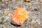 Colorful stone rocky lunar landscape Nea Kameni volcanic island Greece