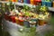 Colorful store of various succulent and cactus pots