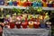 Colorful store of various succulent and cactus pots