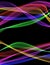 Colorful Strands Swooping on a Black Background