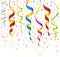 Colorful streamers and confetti background vector