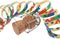 Colorful streamers with corks