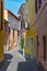 Colorful street in the center of Slovenian town Koper