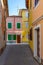 Colorful street in the center of Slovenian town Koper