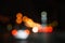 Colorful street circle bokeh light dark background