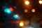 Colorful street circle bokeh light dark background