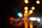 Colorful street circle bokeh light dark background