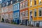 Colorful street in Danish town Aarhus