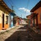 Colorful street filled with homes and vibrant colors