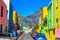 Colorful streets of Bo-Kaap a cape malay colony in Cape Town Sou