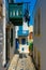 Colorful streets of Mandraki town at Greek island Nisyros