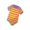Colorful striped bodysuits for little child. Cute outfit for newborn boy or girl. Kids clothes. Stylish children apparel