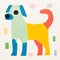 Colorful Striped Dog: Minimalist Artwork For Nursery Room