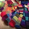 Colorful striped and patterend winter socks.