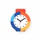 Colorful Striped Watch: A Suprematism-inspired Minimalist Icon