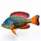 Colorful Striped Wrasse: A Stunning Digital Airbrushed Junglecore Fish