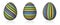 Colorful stripped easter eggs