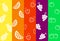 Colorful strips with fruits, illustrations