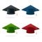 Colorful Student Hat Set Graduated. Vector