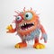 Colorful Stuffed Toy Monster Stock Photo On White Background