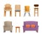 Colorful stylish garden, office, bar, diner, room, home chair set