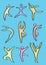 Colorful Stylized Dance Figures Vector Icon Set
