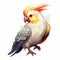 Colorful Stylized Parrot: Dark White And Light Gold 2d Game Art