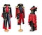 Colorful stylized spanish medieval costume clothes on mannequin