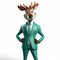 Colorful Suit: An Animated Corporate Deer In Photorealistic Cartoon Style