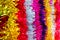 Colorful Sukkot or Sukkos or Christmas tinsel.