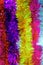 Colorful Sukkot or Sukkos or Christmas tinsel.