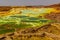 Colorful sulfuric lakes of Dallol volcanic area, Danakil depression, Ethiop