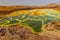 Colorful sulfuric lakes of Dallol volcanic area, Danakil depression, Ethiop