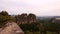 Colorful summer morning at climbers wall. The attractive nature rock empire park Saxony Switzerland.