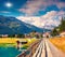 Colorful summer morning in the Silvaplana village in the Swiss A