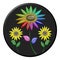 Colorful Sunflower in black circle