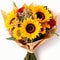 Colorful Sunflower Bouquet: Perfect Gift Wrapped In Paper
